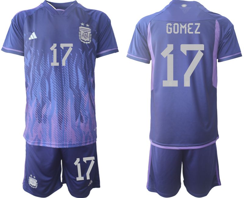Men 2022 World Cup National Team Argentina away purple #17 Soccer Jersey